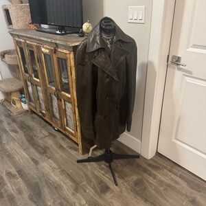 Versace Dark Brown Trench Coat sized for 46